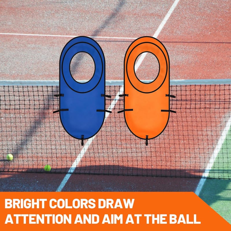Arrowbash 2pcs Large Pop up Tennis Targets Detachable Training Rings 600d Oxford Cloth Tennis Serve Training Aid with Carry Bag, Blue/Orange - Image 5